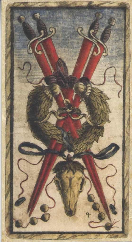 4 of wands in Sola-Busca